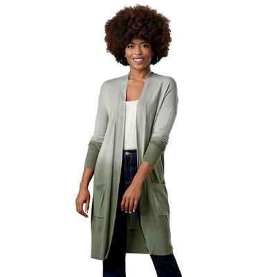 Masseys Favorite Sweater Cardigan (Size XL) Olive/Ombre, Viscose,Nylon