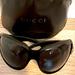 Gucci Accessories | Gucci Oversized Black Sunglasses With Metal Buckle Sides | Color: Black/Silver | Size: Os