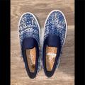 Jessica Simpson Shoes | Jessica Simpson Womens Dalana Woven Low Top Casual Shoes Size 8m | Color: Blue/White | Size: 8