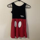 Disney Dresses | A1552-I3- Disney-Size Medium Girls Dress ~Sleeveless Crewneck Midi Dress & Black | Color: Black/Red | Size: Mg