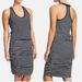 Athleta Dresses | Athleta Ember Navy Blue Gray Stripe Racerback Support Tank Dress Sz S | Color: Blue/Gray | Size: S