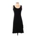Ann Taylor LOFT Casual Dress - A-Line Scoop Neck Sleeveless: Black Solid Dresses - Women's Size 2