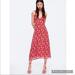 Zara Dresses | New Zara Floral Tie Shoulder Midi Dress | Color: Red | Size: S