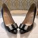 J. Crew Shoes | $250 J.Crew Black-Leather Bow Heels, Size 9.5 Authentic, Guc | Color: Black | Size: 9.5
