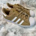 Adidas Shoes | Adidas Superstar Men's Size 4 (Women's Size 6) Nwt | Color: Tan/White | Size: 6