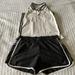 Adidas Tops | Adidas Workout Shirt And Shorts Used But Great Condition Sz Large | Color: Black/White | Size: L