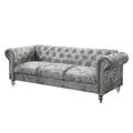 Grey Velvet Tufted KD Sofa -Global Furniture U9550-GRY VELVET-S
