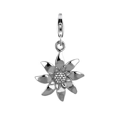 Nenalina - Anhänger Edelweiss Blume Tracht 925 Silber Charms & Kettenanhänger 1 ct Damen