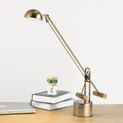 Lite Source Halotech Adjustable Antique Brass Metal LED Modern Desk Lamp