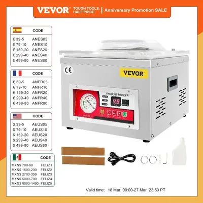 VEVOR – Machine d'emballage sous vide pour aliments appareil de scellage sous-vide pour cuisine