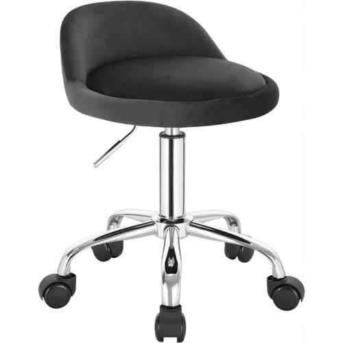 Bürohocker mit Rollen Drehhocker höhenverstellbar Sitzhöhe 43-54,5 cm dunkelgrau – dunkelgrau