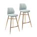 Porthos Home Cala Bar Stools Set of 2, Velvet Upholstery, Gold Chrome Legs