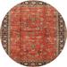 Brown/Red 96 x 96 x 0.08 in Indoor Area Rug - Rug Tycoon 100% Machine Washable Traditional 38 Area Rug /Chenille | 96 H x 96 W x 0.08 D in | Wayfair