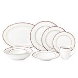 Lorren Home Trends Lorren Home 50 Piece New Bone China Dinnerware Set Service For 8-domino Bone China/Ceramic in Red | Wayfair SCARLET-50