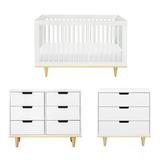 DaVinci Marley 3 - Piece Nursery Furniture Set Wood in White/Blue/Yellow | 35 H x 29.5 W x 53.5 D in | Wayfair