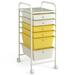 Topbuy Scrapbook Paper Organizer Rolling Utility Cart Plastic in White/Yellow | 30 H x 13 W x 17 D in | Wayfair TOPB005168
