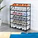 Rebrilliant Simple 18 Pair Shoe Rack Metal in Black | 35.43 H x 27.55 W x 9.44 D in | Wayfair 07103232A3A74C5CB68A702F6B93D4C4