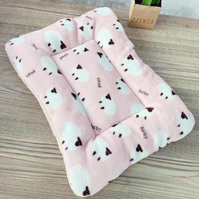 Tucker Murphy Pet™ Dog Mat Winter Cat Thick Blanket Autumn/Winter Dog House Cartoon Cat House Warm Sleeping Mat w/ Cotton Quilt Suede/Cotton in Pink