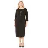Plus Size Women's Liz&Me® Ponte Knit Dress by Liz&Me in Black (Size 3X)
