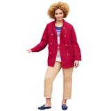 Plus Size Women's Liz&Me® Military Peacoat by Liz&Me in Classic Red (Size 6X)