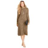 Plus Size Women's Liz&Me® Mockneck Sweater Dress by Liz&Me in Soft Camel Animal (Size 6X)