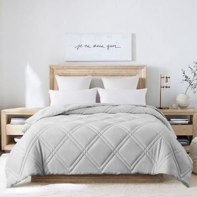 Double Diamond Down Alternative Comforter by St. James Home in Grey (Size TWIN)