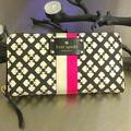 Kate Spade Bags | Gently Used Kate Spade Blk/Creme/Pink Print Wallet. 8"4 1/2". Great Shape. | Color: Black/Pink | Size: 8"4 1/2"