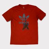 Adidas Shirts | Adidas Mens T-Shirt Size Medium Classic Tee W/ Adidas Logo & Shoes Short Sleeve | Color: Orange/Red | Size: M