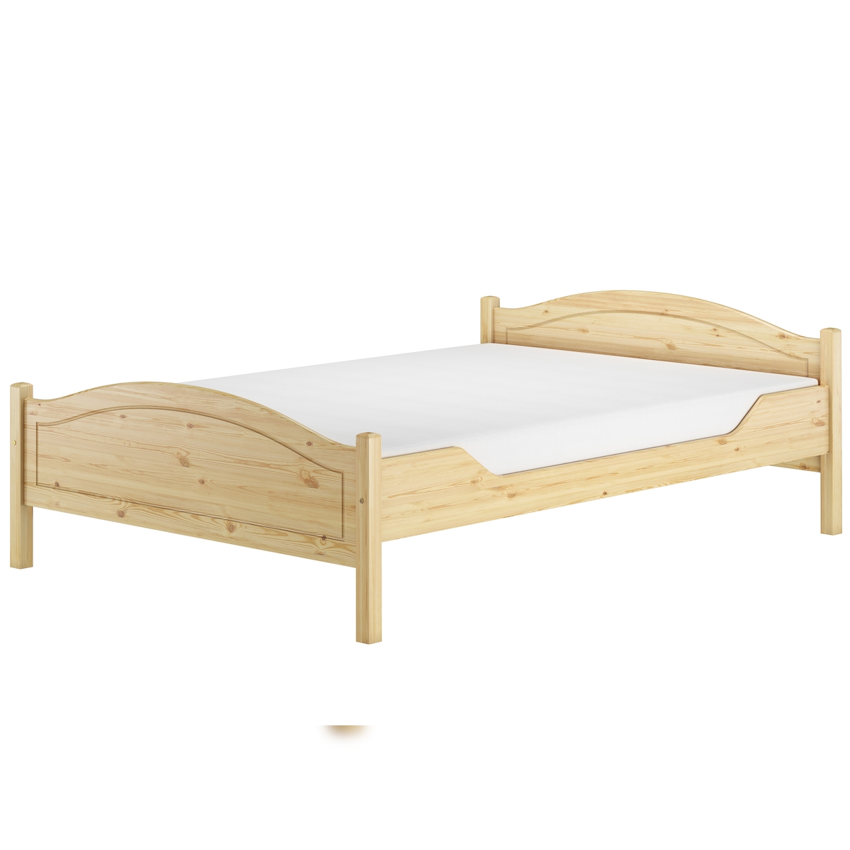 Erst-Holz Doppelbett 140x200 Kieferbett Massivholz Ehebett Französisches Bett V-60.30-14Rollrost und Matratze inkl. Image