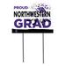 Northwestern Wildcats 18'' x 24'' Grad Yard Sign