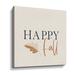 The Holiday Aisle® Happy Fall I - Wrapped Canvas Textual Art Canvas, Wood in Blue/Brown | 18 H x 18 W x 2 D in | Wayfair