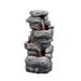 Teamson Home - 40" 3 Tier Rock Water Fountain, LED Light - 18.11"L x 12.99"W x 39.37"H