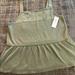 American Eagle Outfitters Tops | America Eagle Outfitters Woman’s Green Sleeveless Demin Crop Tank Top Sz M | Color: Green | Size: M