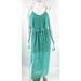 American Eagle Outfitters Dresses | American Eagle Maxi Dress Size S Green Flounce Sheer Overlay Front Slits Womens | Color: Green | Size: S
