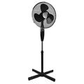 Prem-i-air Black 16 Inch (40 cm) Oscillating Cooling Pedestal Standing Fan with 3 Speed Settings, Adjustable Height and Fan Head Angle, and Quiet Operation For Homes, Bedrooms and offices.