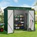 Aiho 6 ft. W X 4 ft. D Galvanized Steel Horizontal Storage Shed in Green | 68.2 H x 71.3 W x 45.9 D in | Wayfair CC10-L