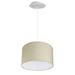 Latitude Run® 18" W 2 Light Pendant Textured Oatmeal Shade w/ Diffuser, White Cord Fabric in Black | 10 H x 18 W x 18 D in | Wayfair