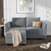 Gray/Blue Sectional - Latitude Run® L Shaped Modular Reversible Sofa w/ Chaise Small Sectional Polyester | 33.9 H x 61.4 W x 55.9 D in | Wayfair