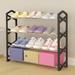 Rebrilliant Multi-Layer 12 Pair Shoe Rack Plastic in Black | 23.62 H x 25.59 W x 7.48 D in | Wayfair CF8FE90F0C2F40C7A2E9B077A498549F