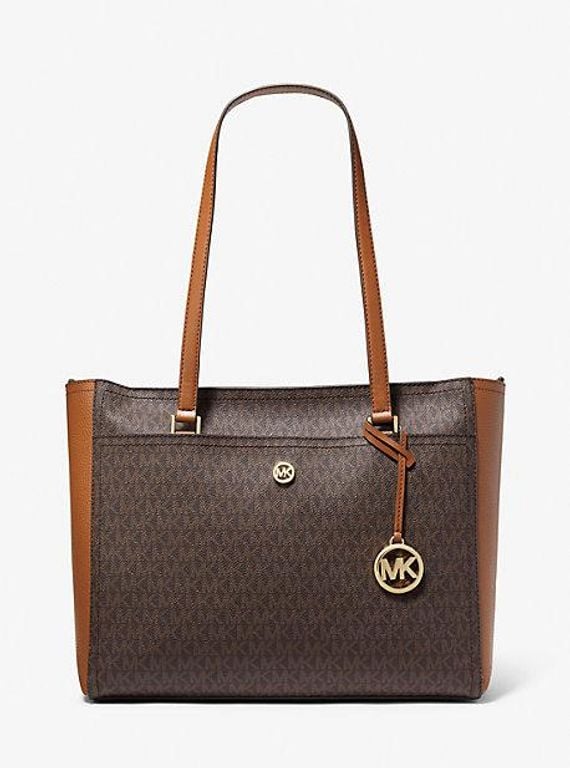 Maisie Large Logo 3-In-1 Tote Bag - Brown - Michael Kors Totes