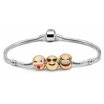 Vergoldetes Emoji Armband | Armband 3 Emojis