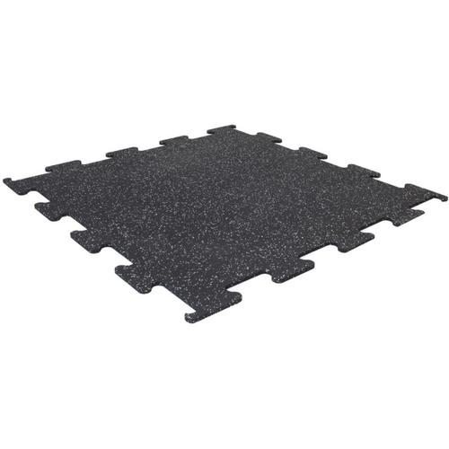 Fitness-Fliese Puzzlesystem Premium - Schwarz-Grau - 106x106 cm - 8mm