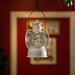 Alpine Corporation 8"H Indoor White Christmas Snow Globe Lantern with Warm White LED Light - 6"L x 4"W x 8"H / 11"H