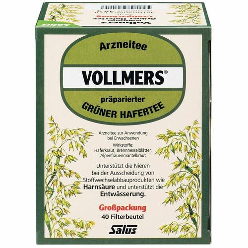 3x Vollmers präparierter grüner Hafertee Filterbeutel 3x40 St
