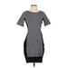 J.Crew Casual Dress - Sweater Dress Crew Neck Short sleeves: Gray Dresses - Used - Women's Size 4