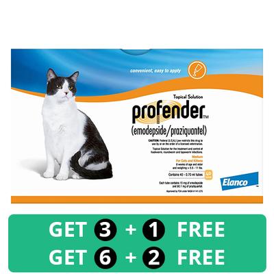 Profender Medium Cats (0.70 Ml) 5.5-11 Lbs 3 Doses + 1 Free