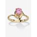 Women's Yellow Gold Plated Simulated Birthstone And Round Crystal Ring Jewelry by PalmBeach Jewelry in Alexandrite (Size 6)