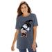 Plus Size Women's Disney Short Sleeve Crew Tee Heather Charcoal Minnie Witch by Disney in Heather Charcoal Minnie Witch (Size 3X)