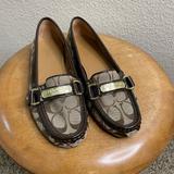 Coach Shoes | Coach Signature C Loafer With Gold Coach Nameplate And Patten Leather Detail | Color: Brown/Tan | Size: 7