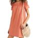 Free People Dresses | Free People Sophie Off-The-Shoulder Ruffle Mini Dress In Perpetual Sunset | Color: Orange | Size: M